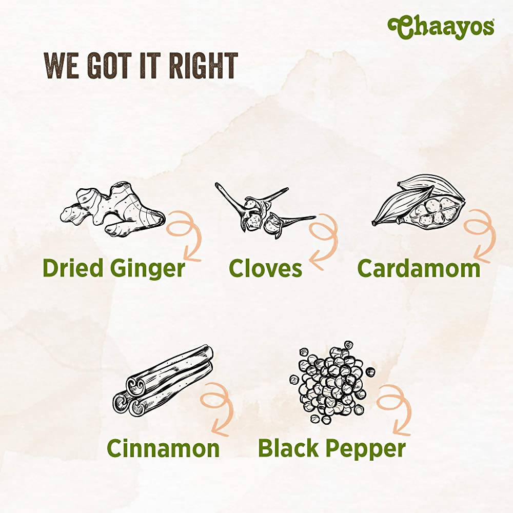 Chaayos Instant Tea Premix Masala Chai Sachets | Grocsy