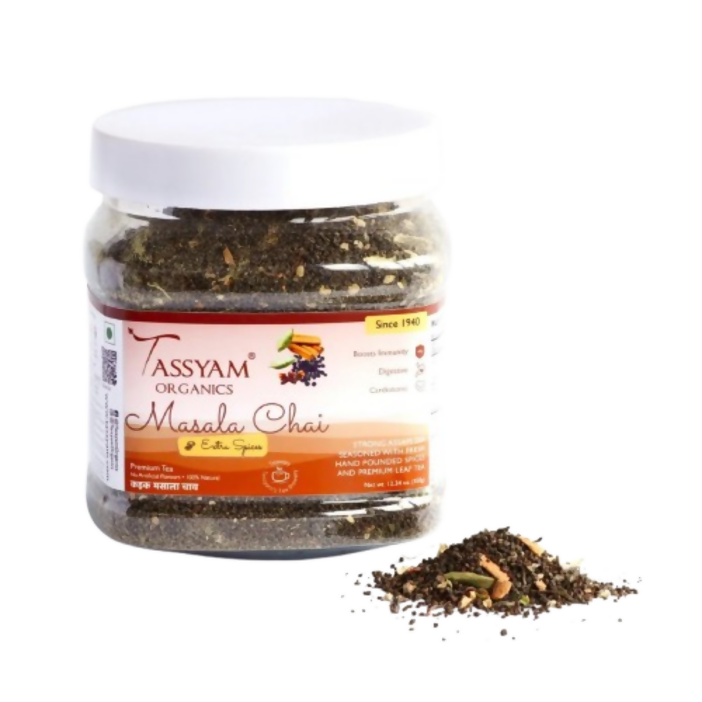 Tassyam Organics Strong Assam Masala Tea - Jar | Grocsy