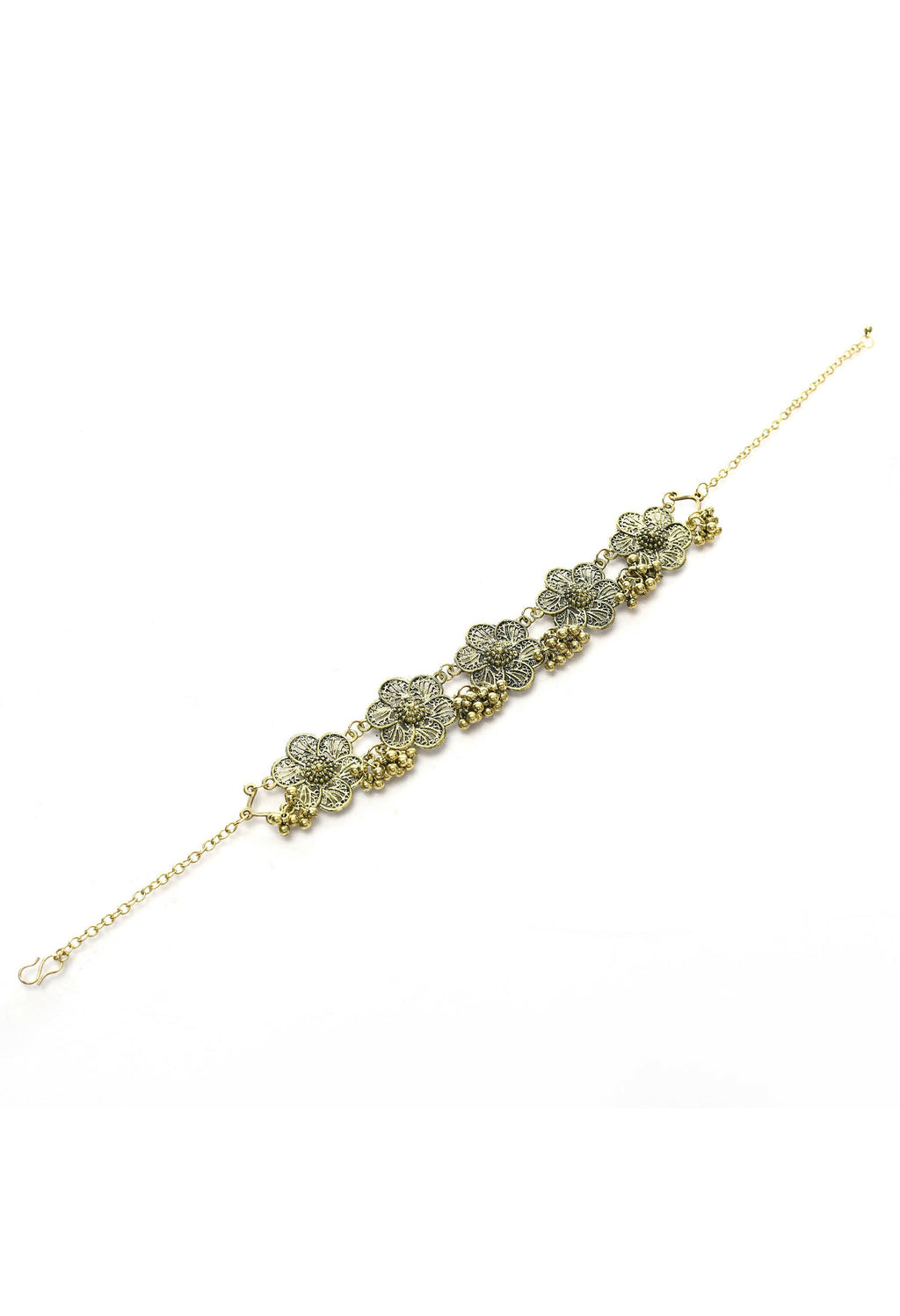 Mominos Fashion Johar Kamal Golden-Plated Brass Finish Floral Desgin Choker For Women | Grocsy