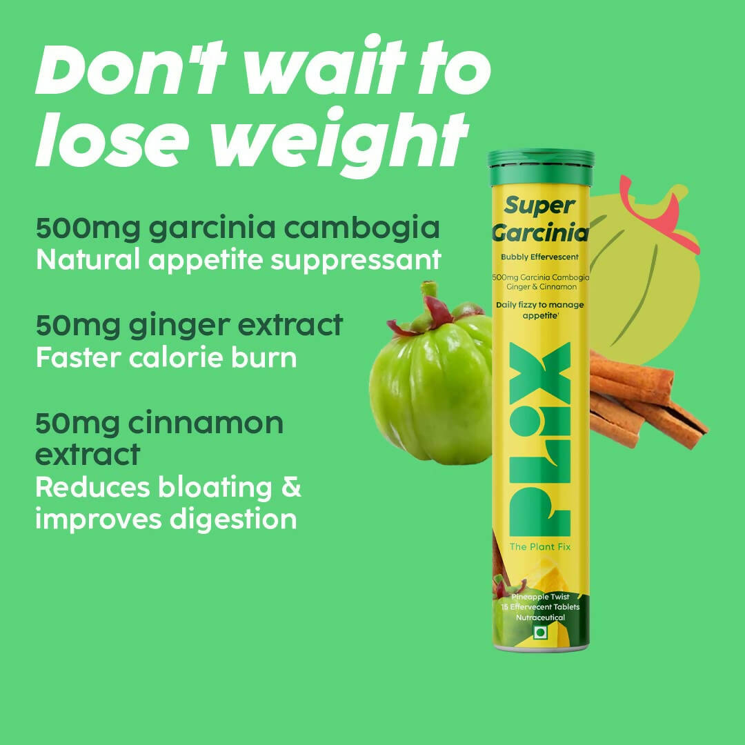 PLIX The Plant Fix Garcinia Bubbly Effervescent Tablets with Ginger, Cinnamon | Grocsy
