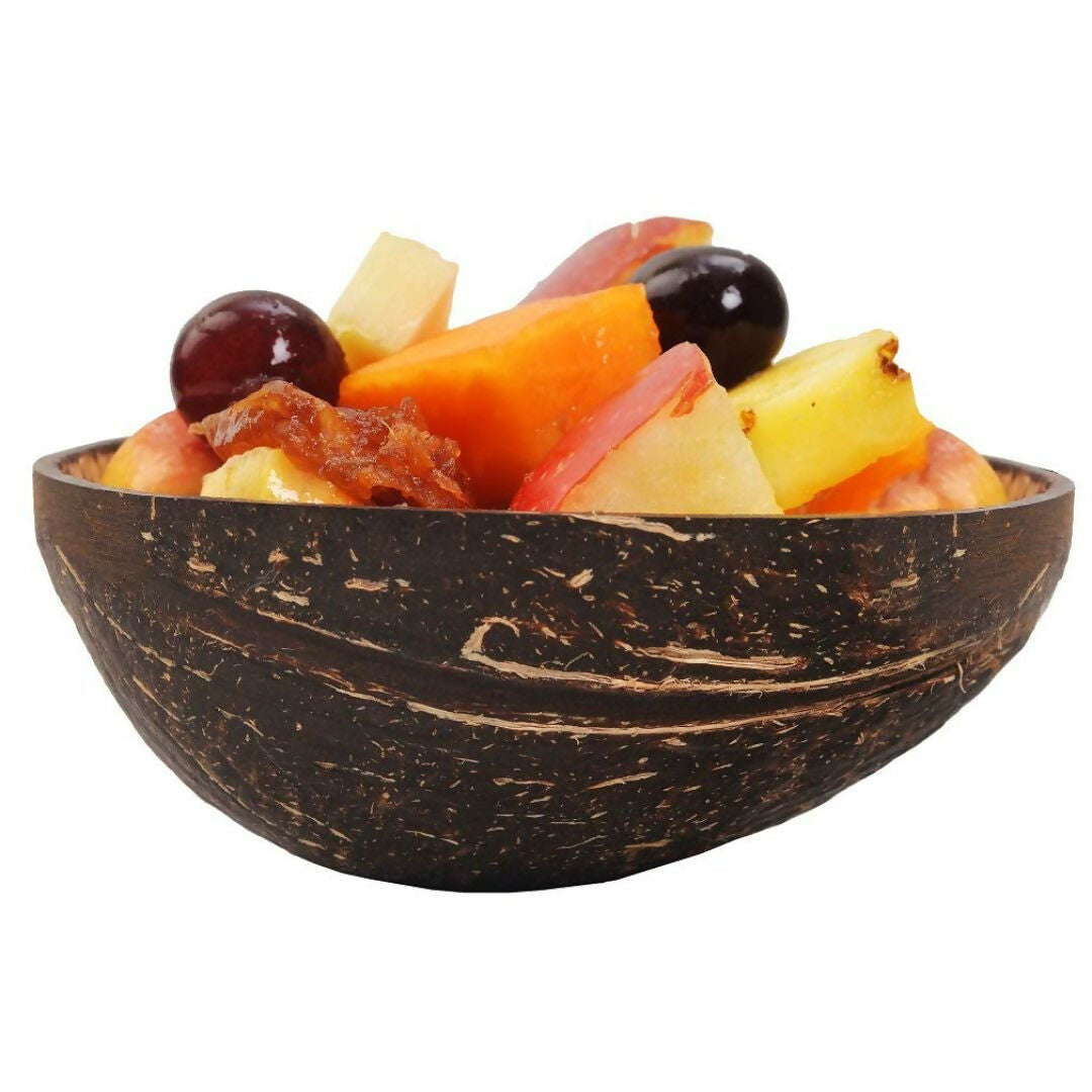 Thenga Natural Oval Coconut Shell Bowls | Grocsy