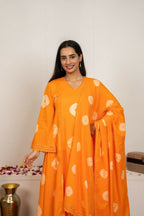 Joban Fashion Orange Tie & Dye Cotton Suit Set | Grocsy