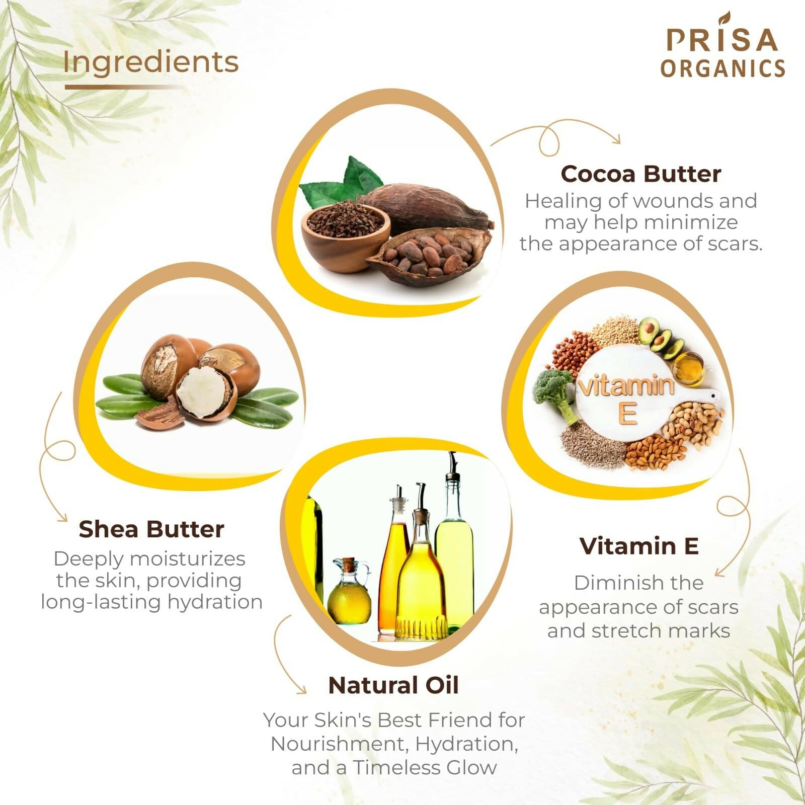 Prisa Organics Stretch Mark Removal Cream To Reduce Stretch Marks, Scars, Spots, Discolouration | Grocsy