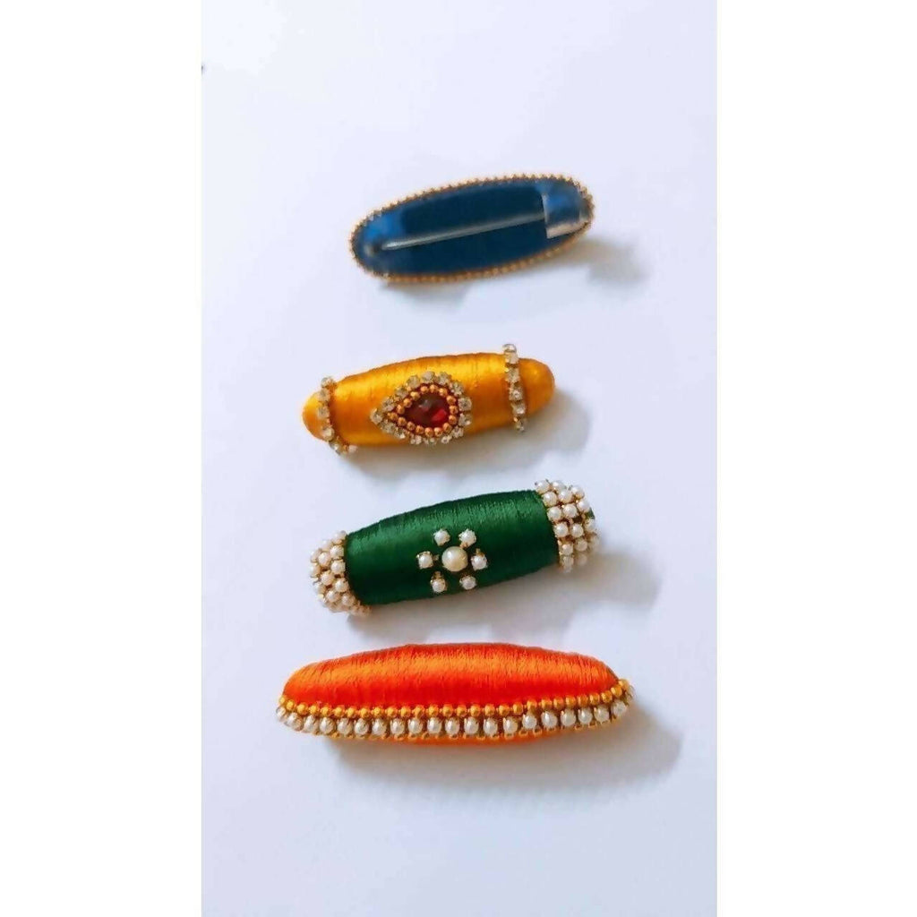 Multi - Colored Saree Pins - Set of 4 | Grocsy