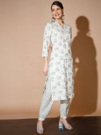 Myshka Women Multi Floral Kurta & Trousers | Grocsy