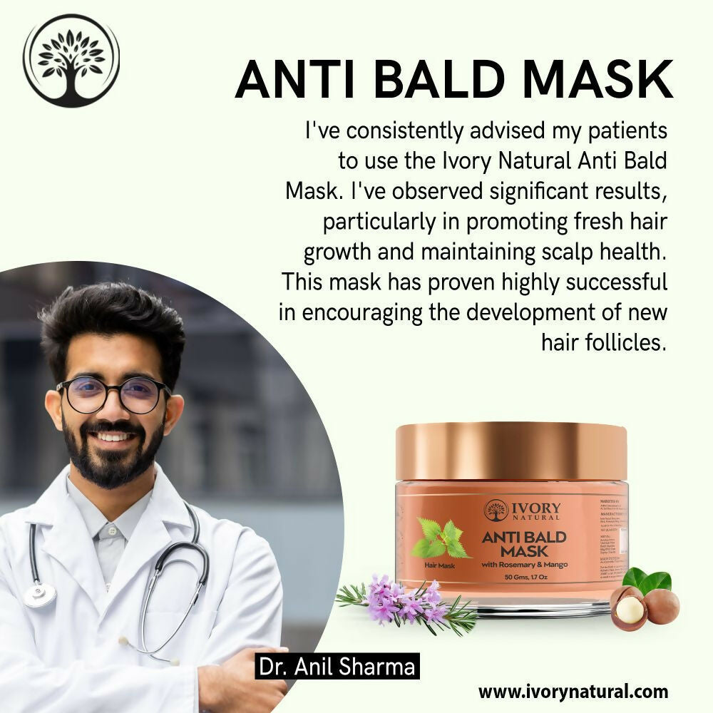 Ivory Natural Bald Mask For Hair - Hair Mask For Less Hair And Hair Thinning | Grocsy