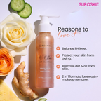 SUROSKIE Rose Petals Melt Cleanser 2-In-1 Face Wash & Makeup Remover | Grocsy