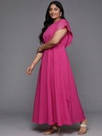 Ahalyaa Women's Traditional wear Ethnic Dress - Pink | Grocsy