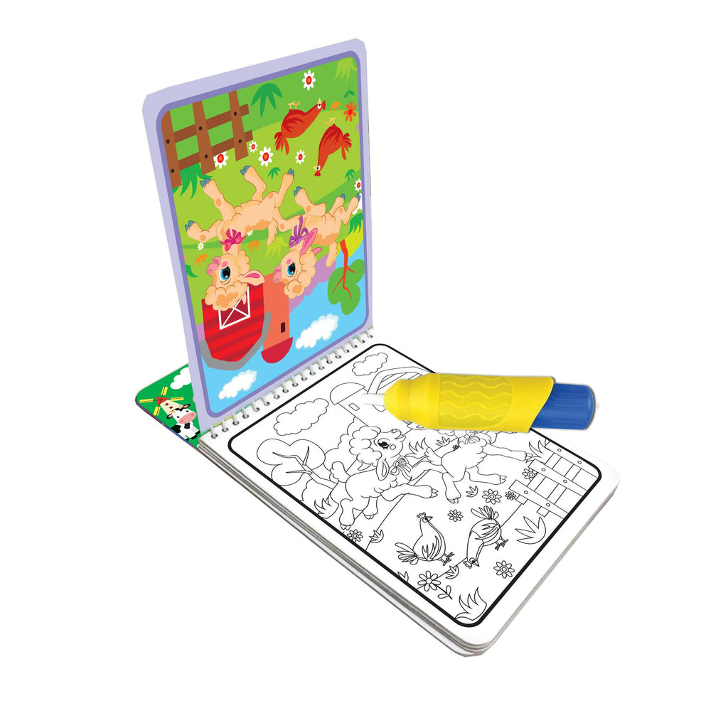 Dreamland Water Magic Farm Animals- With Water Pen - Use Over and Over Again : Children Drawing, Painting & Colouring Spiral Binding | Grocsy