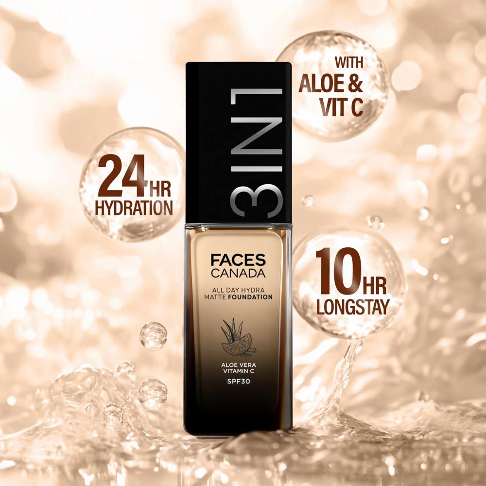 Faces Canada 3 in 1 All Day Hydra Matte Foundation - Honey Beige 031 | Grocsy