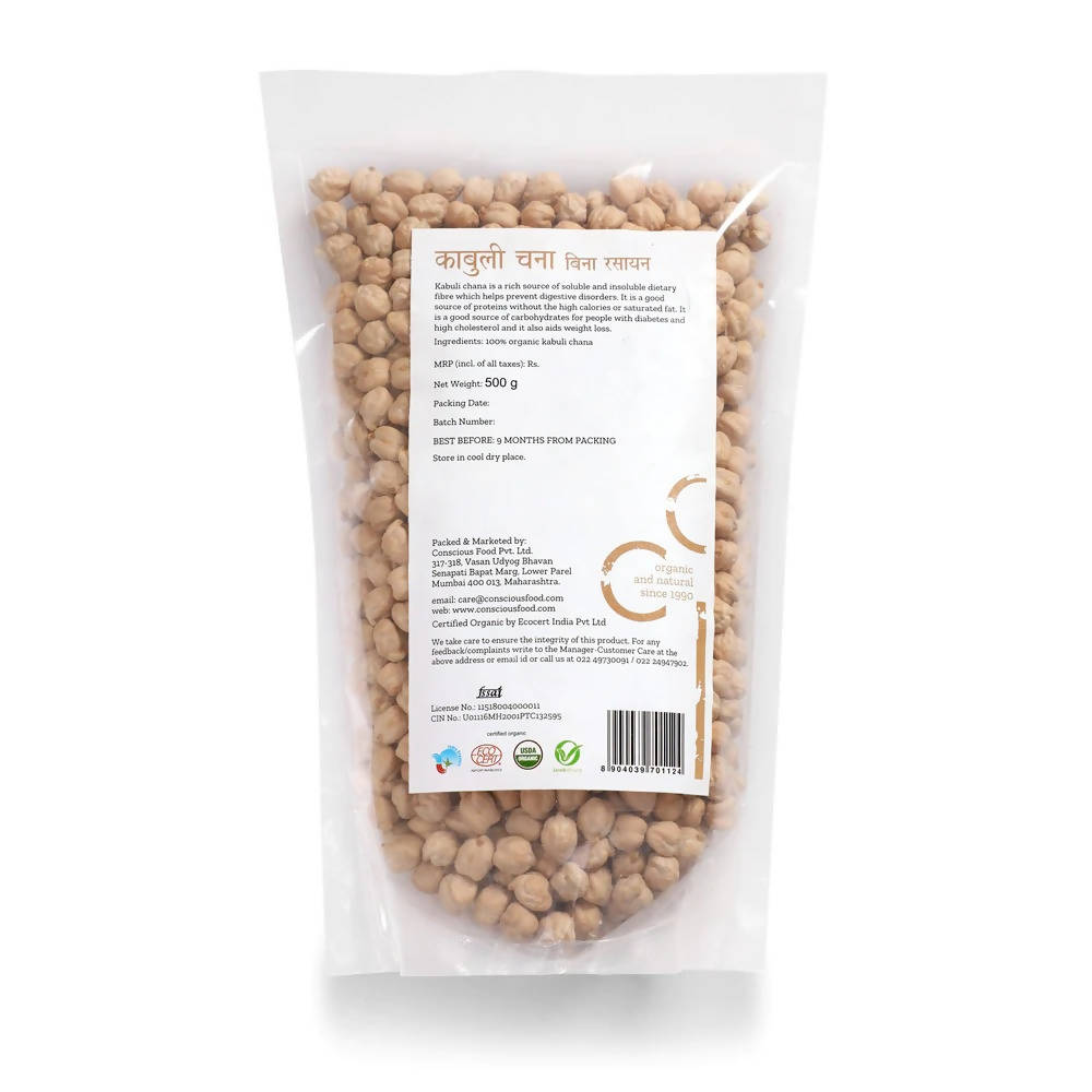 Conscious Food Chickpeas Kabuli Chana - Limited Time Offer - Swadesiicart