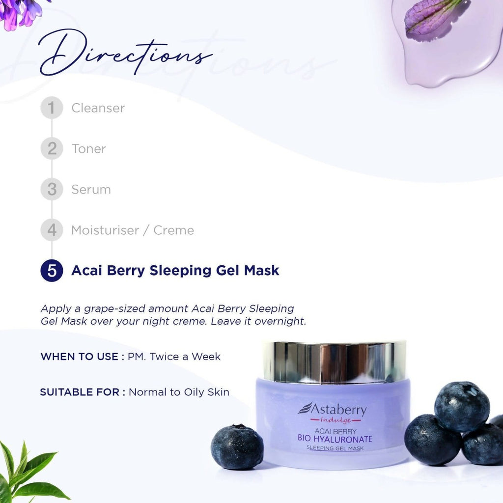 Astaberry Indulge Acai Berry Bio Hyaluronate Sleeping Gel Mask | Grocsy