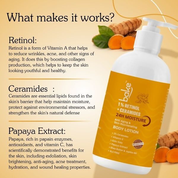 Bake 1% Retinol & Ceramides Body Lotion | Grocsy