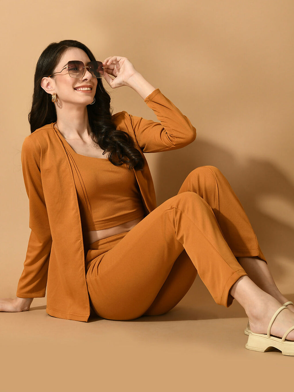 Myshka Women's Mustard Solid Solid Jacket | Grocsy