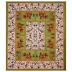 Vamika Printed Cotton Green Bedsheet With Pillow Covers (LEOC_HTHY_G) | Grocsy