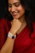 Joban Fashion Red Brass Ad With Monalisa Stone Beaded Bracelet | Grocsy