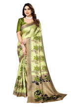 Vamika pista Printed Art Silk Saree | Grocsy