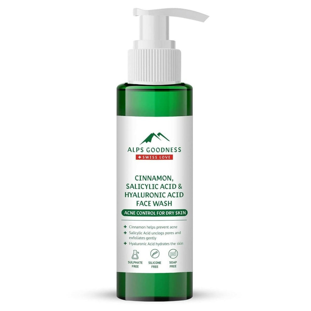 Alps Goodness Cinnamon, Salicylic Acid & Hyaluronic Acid Facewash | Grocsy