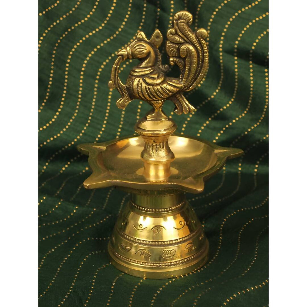 Spillbox Gold-Toned Brass Annam Five Face Diya Pooja Essential | Grocsy