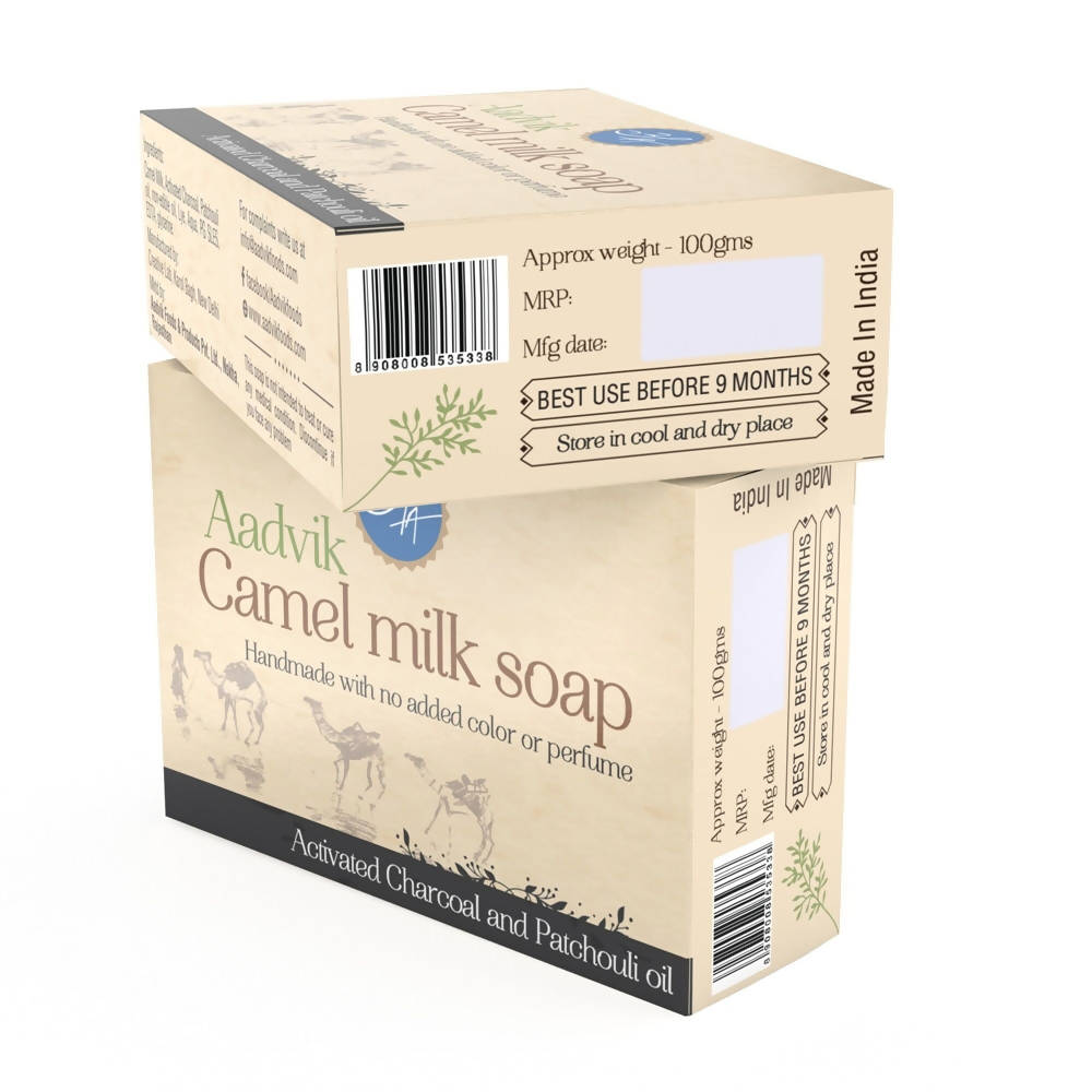 Aadvik Camel Milk Soap With Activated Charcoal And Patchouli Oil | Grocsy