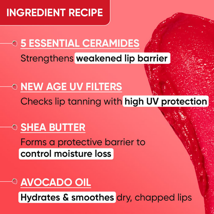 Dot & Key Barrier Repair Hydrating Lip Balm SPF 50 With Ceramides & Peptides Strawberry Red | Grocsy