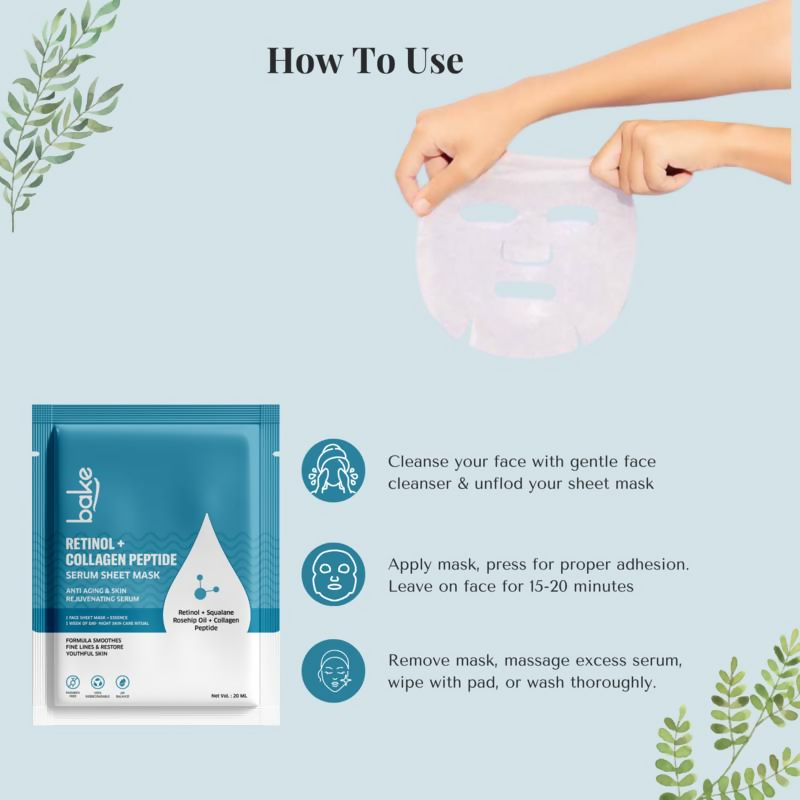 Bake Retinol + Collagen Peptide Sheet Mask | Grocsy