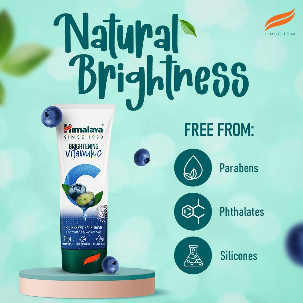 Himalaya Herbals Brightening Vitamin C Blueberry Face Wash | Grocsy