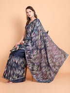 Vamsee Dhavani Navy Blue Georgette Saree | Grocsy