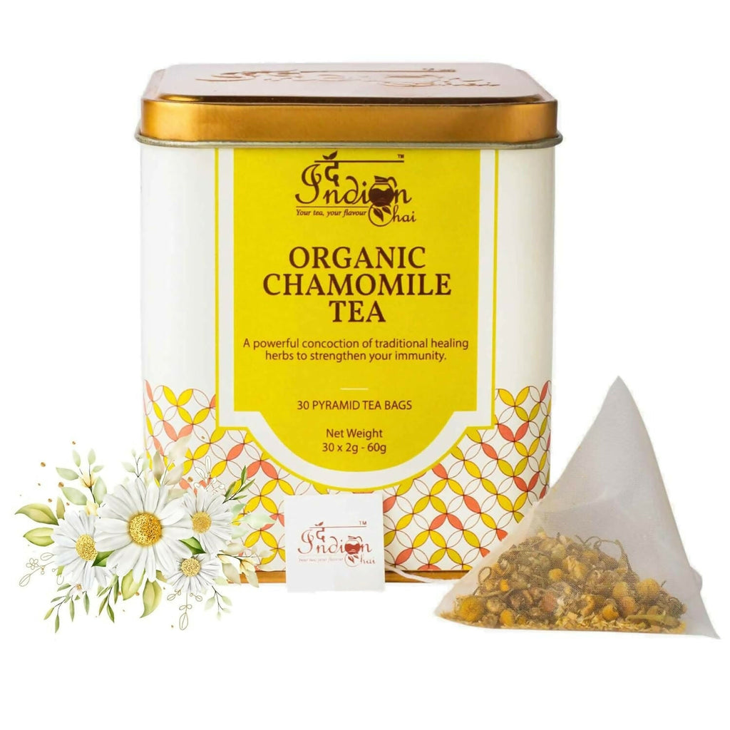 The Indian Chai - Organic Chamomile Tea 30 Pyramid Tea Bags | Grocsy