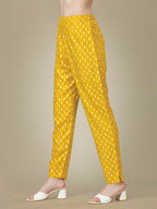 Jyoti Fashion Women's Yellow Rayon Embroidered Kurta Pant Set | Grocsy