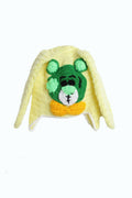 Chutput Kids Woollen Hand Knitted Bear Detail Cap - Yellow | Grocsy