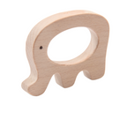 Nesta Toys Wooden Car & Elefant Teether Set, Beech Wood Teether for Babies | Grocsy