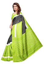 Vamika Mehandi Green Kalamkari With Jhalar Khadi Silk Saree | Grocsy
