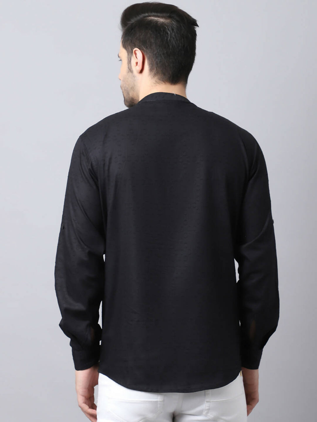 Even Apparels Black Pure Cotton Men's Kurta With Side Placket | Grocsy