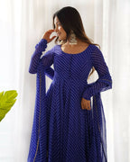 Joban Fashion Royal Blue Kurta Set Georgette Sequence Embroidery Work | Grocsy