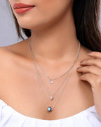 VOJ Women Stainless Steel 3 Layered Sliver Tonned Chain Set | Grocsy