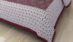Vamika Printed Cotton White & Red Bedsheet With Pillow Covers (LEOC_CHUN_MR) | Grocsy