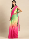 Ahalyaa Women's Traditional Semi Stitch Saree - Pink | Grocsy