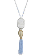 Joban Fashion Women Long Pattern Silver Tone Brass Necklace | Grocsy