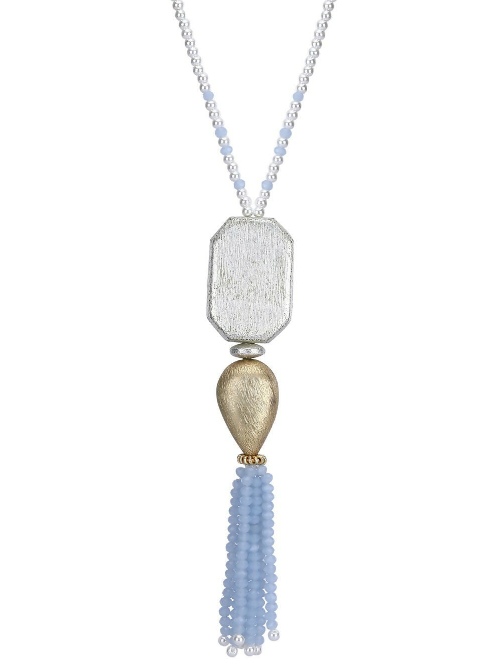 Joban Fashion Women Long Pattern Silver Tone Brass Necklace | Grocsy