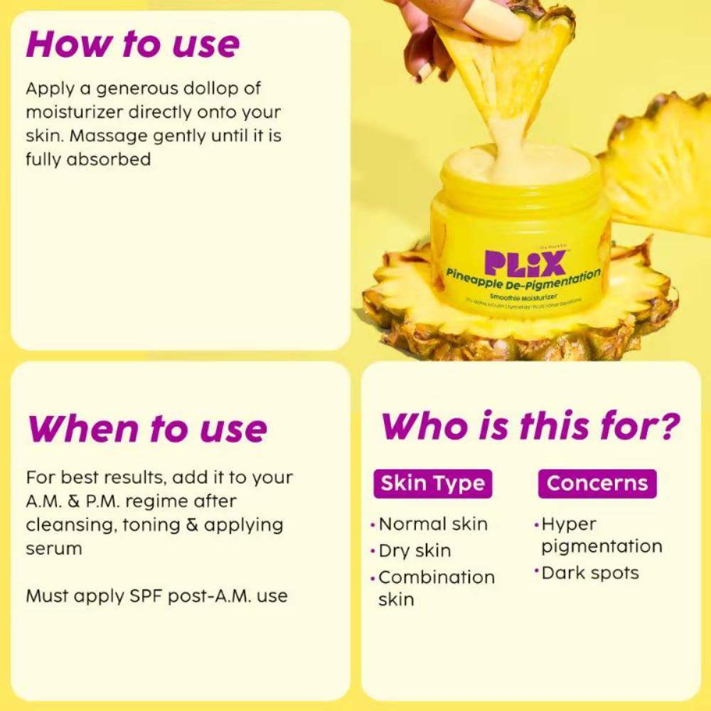 PLIX The Plant Fix Pineapple Depigmentation Regime With Toner, Cleanser & Moisturizer | Grocsy