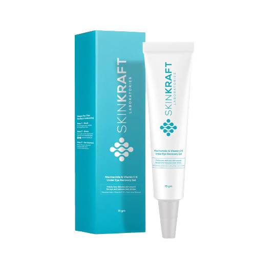SkinKraft Niacinamide & Vitamin C+E Under Eye Recovery Gel | Grocsy