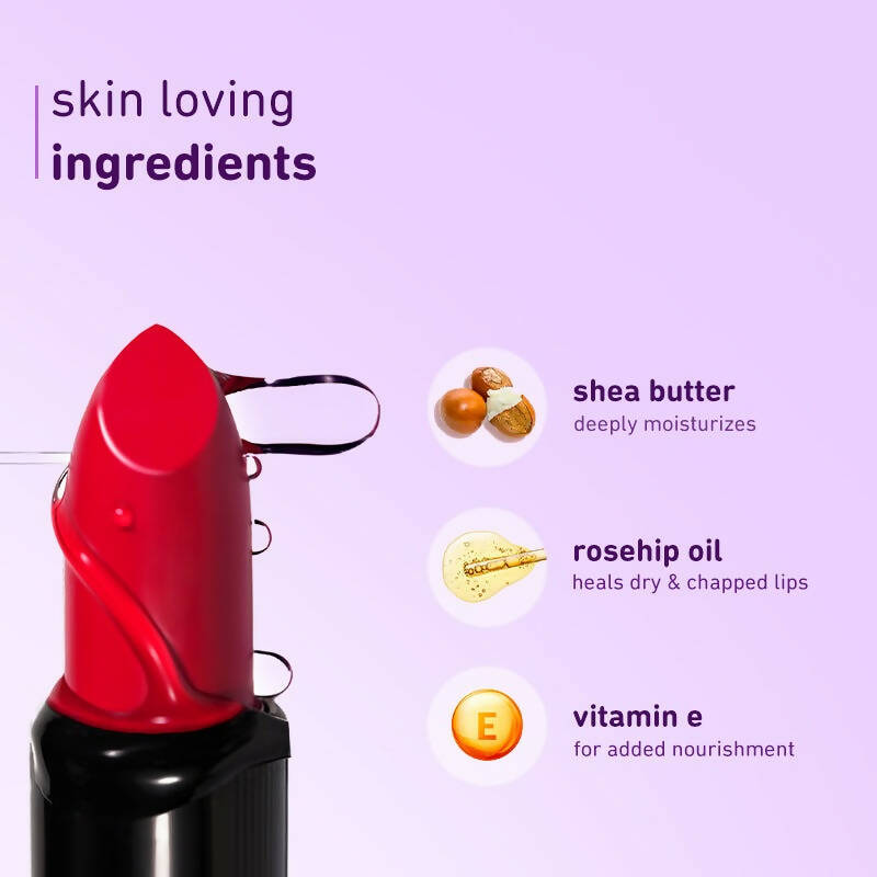 Plum Butter Crème Matte Lipstick Ruby Who? - 135 (Cool Toned Red) | Grocsy