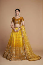 Jyoti Fashion Women's Mustard Heavy Chinon Sequins Embroidered Designer Lehenga Choli Set | Grocsy