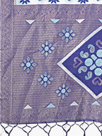 Shree Shyam Fashion Sajni Sky Blue Linen Cotton Saree | Grocsy