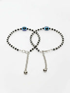 NVR Women Evil Eye Silver Plated Artificial Beads Anklet | Grocsy