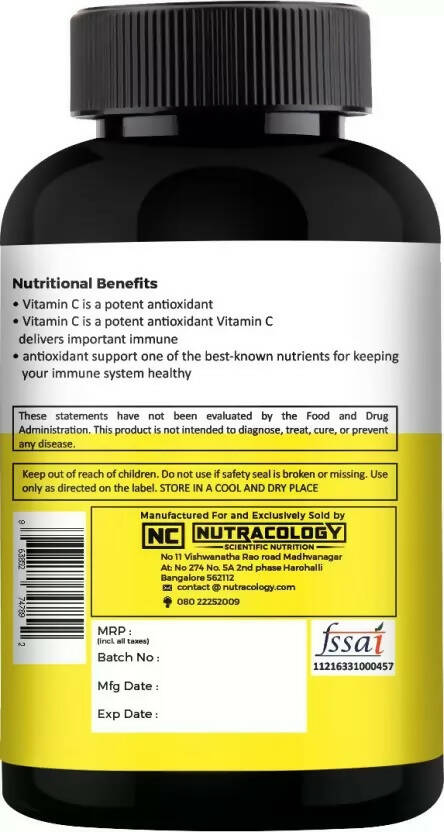 Nutracology Vitamin C 1000mg with Citrus Bioflavonoids for Immunity & Glowing Skin Tablets | Grocsy
