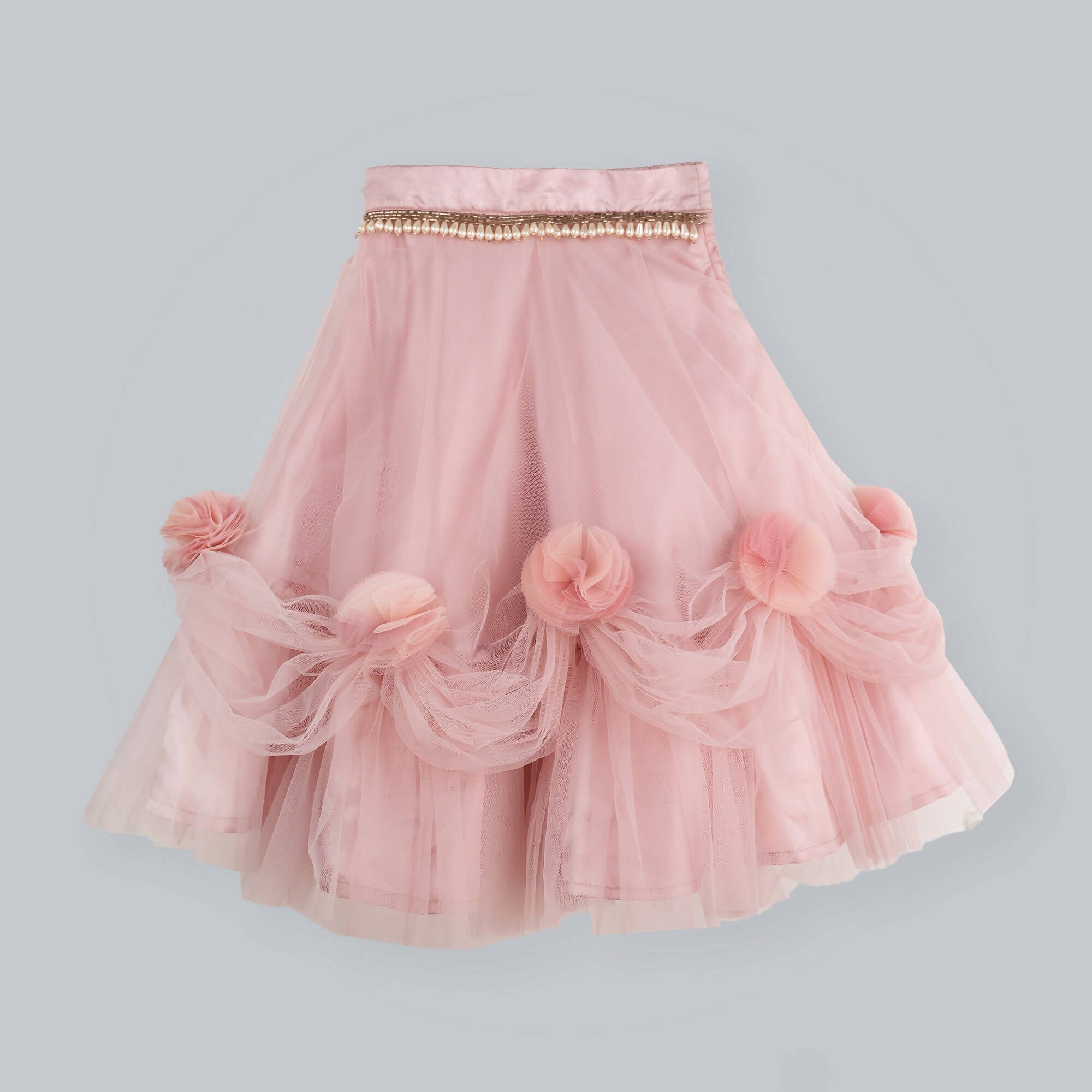Pink Cow Fashions Old Rose Ghagra Choli With Embellishment On Upper Chest | Grocsy