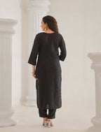 Festive Ethnic Viscose Rayon Black Stitched Suit With Dupatta - Rashmika | Grocsy
