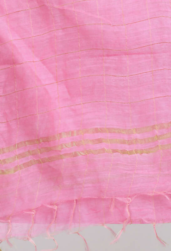 Mominos Fashion Moeza Women's Cotton Zari Box Baby Pink Dupatta | Grocsy